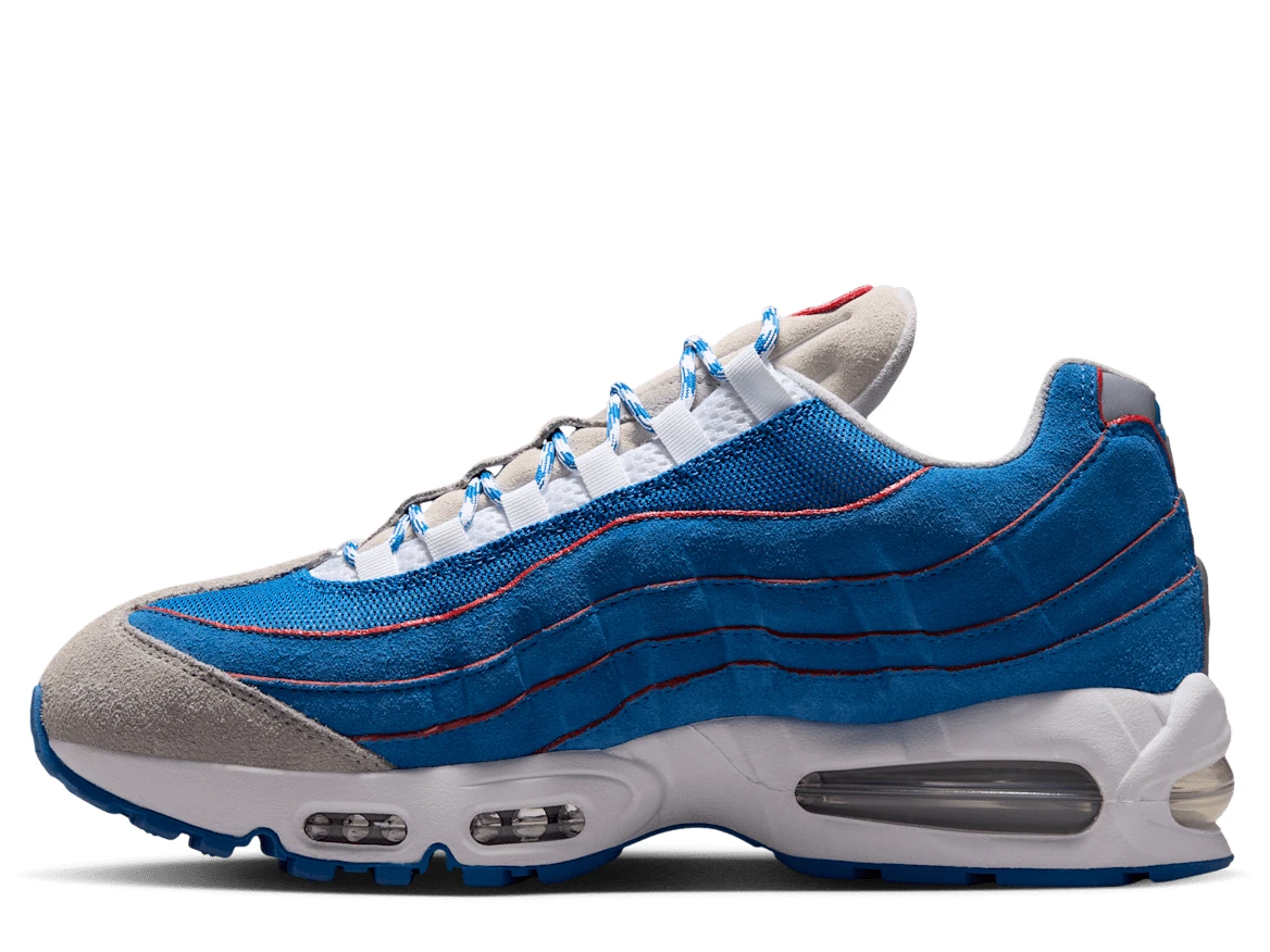 Air Max 95 Big Bubble 'Blue Sapphire and Action Red': A cor realça as linhas do ícone — IR1944-400
