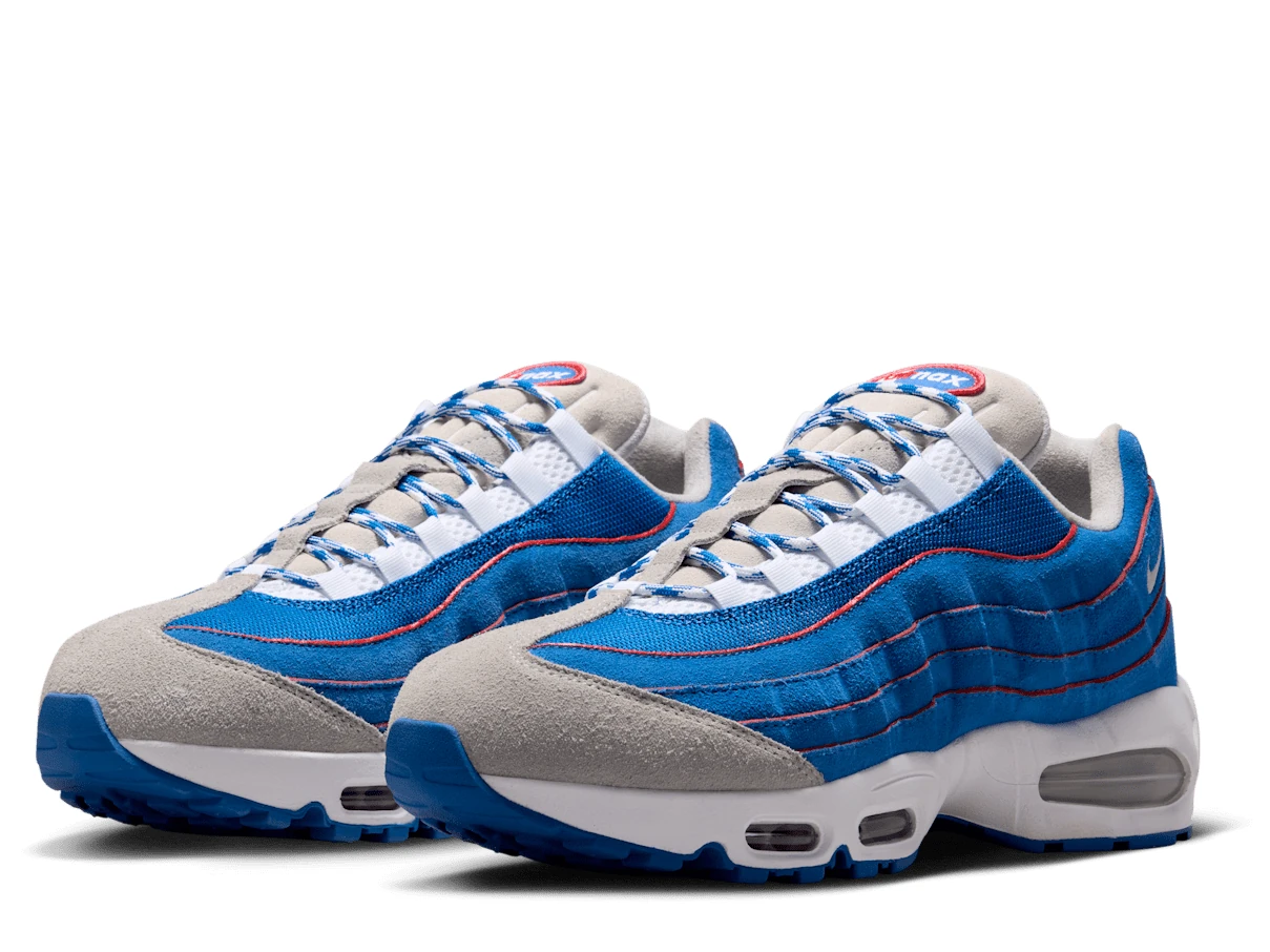 Air Max 95 Big Bubble 'Blue Sapphire and Action Red': A cor realça as linhas do ícone — IR1944-400